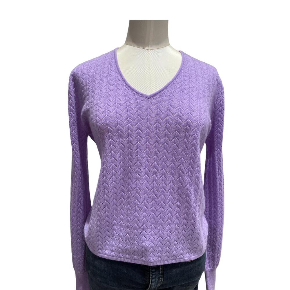 NEW &ISLA dion vee sweater in lilac